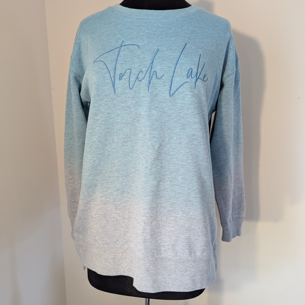 Light Blue Sweatshirt with Script Design